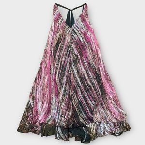 leon max limited edition silk dress Leon Max Silk Sheer Dress Limited Edition Burnt Orange Festival Artwear